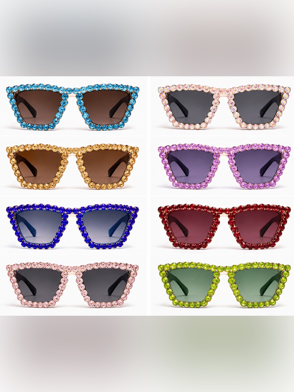 BRAND NEW WITH TAGS Rhinestone Glam Cat-Eye Sunglasses